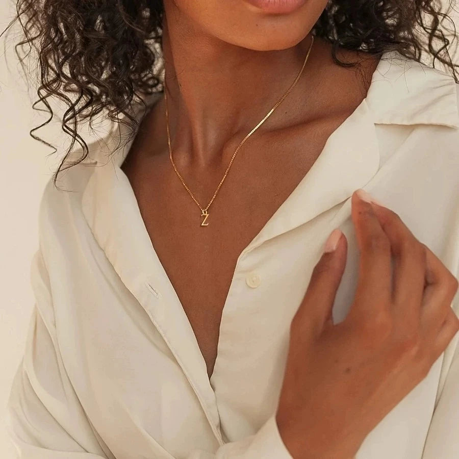 18K Gold Plated Initial Necklace