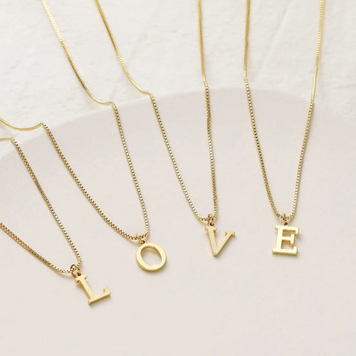 18K Gold Plated Initial Necklace