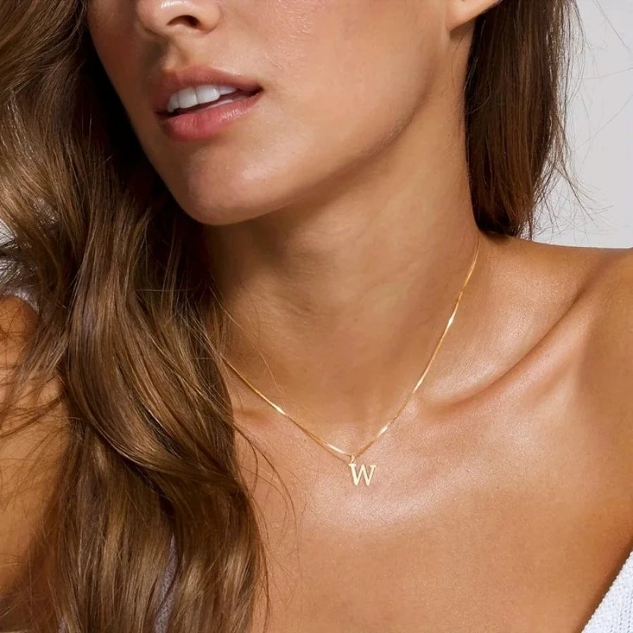 18K Gold Plated Initial Necklace