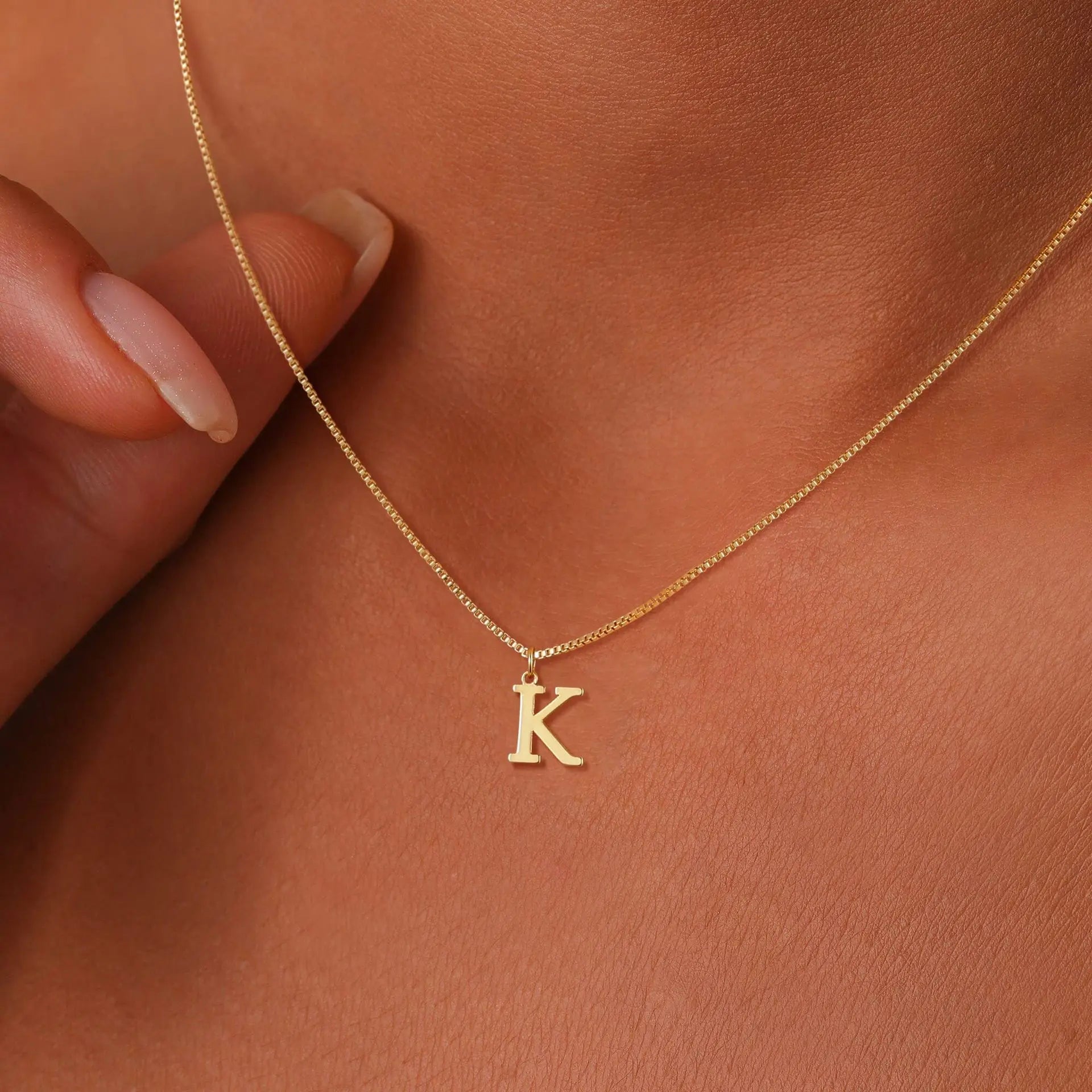 18K Gold Plated Initial Necklace