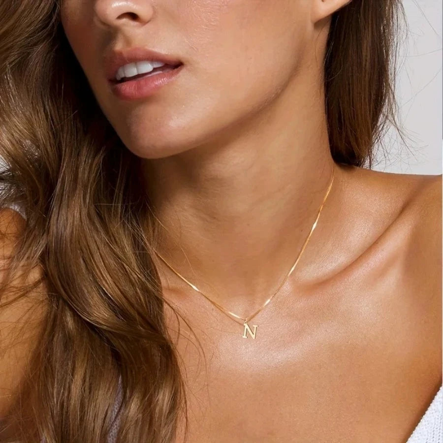 18K Gold Plated Initial Necklace