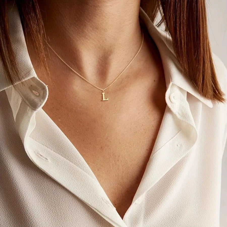 18K Gold Plated Initial Necklace